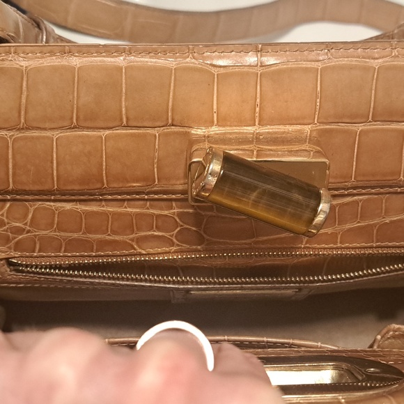 VERY RARE! Bulgari Isabella Rosselini Crocodile leather purse, beige - Picture 6 of 11